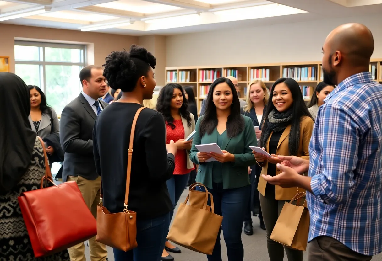 Entrepreneurs networking at the Small Business Academy event at Valdosta State University.