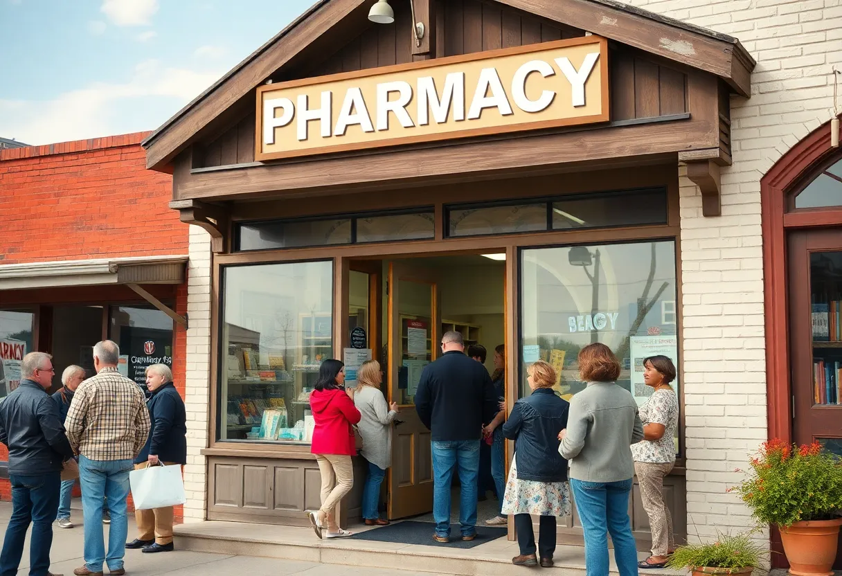 Community members outside Surrey Center Pharmacy