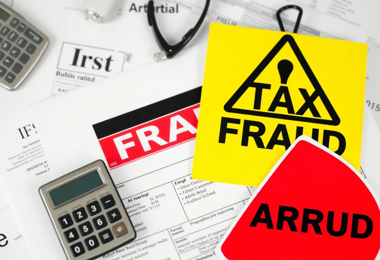Illustration representing the concept of tax fraud