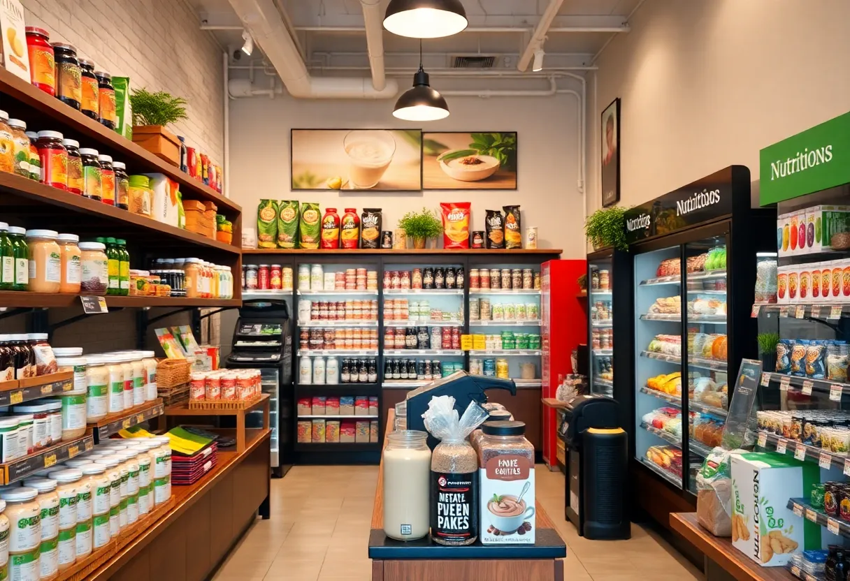 Interior of Towne Center Nutrition showing healthy food options