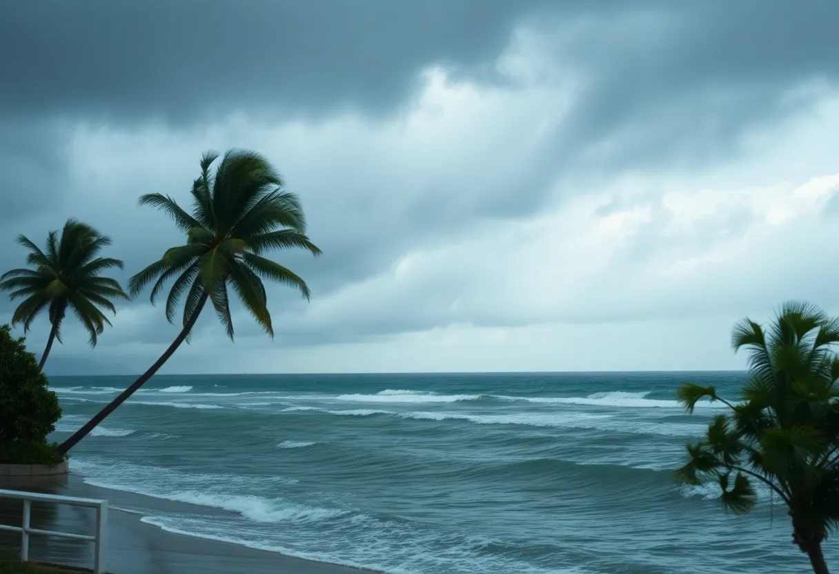 Coastal view during Tropical Storm Imelda