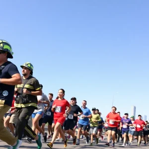 Participants of the Tunnel to Towers 5K race in Augusta.