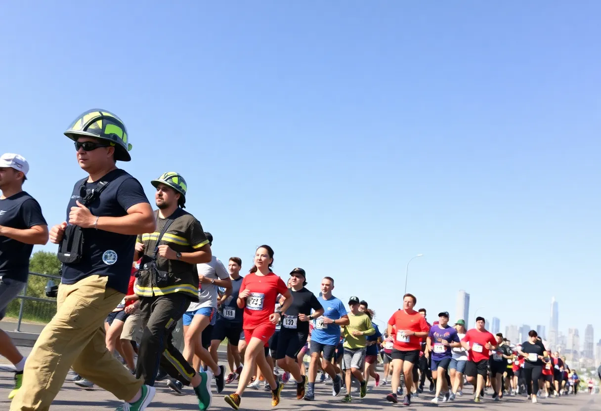 Participants of the Tunnel to Towers 5K race in Augusta.