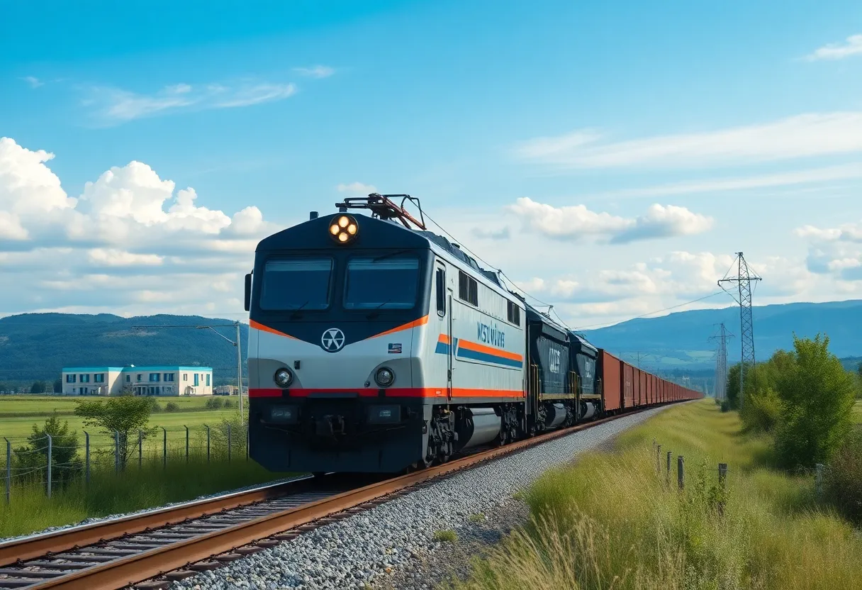 Freight train representing the Union Pacific and Norfolk Southern merger