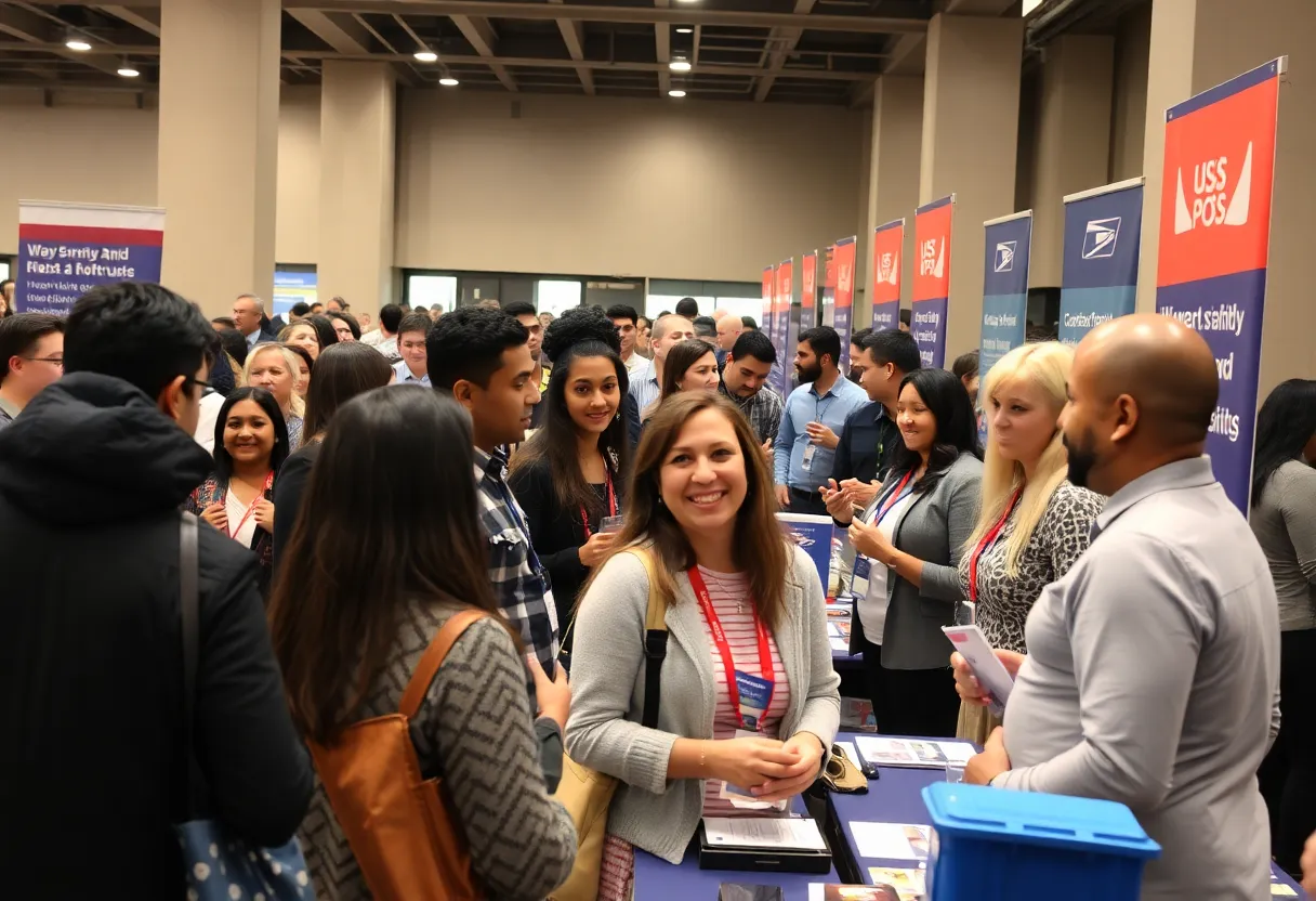 People attending the USPS job fair for technicians in Palmetto