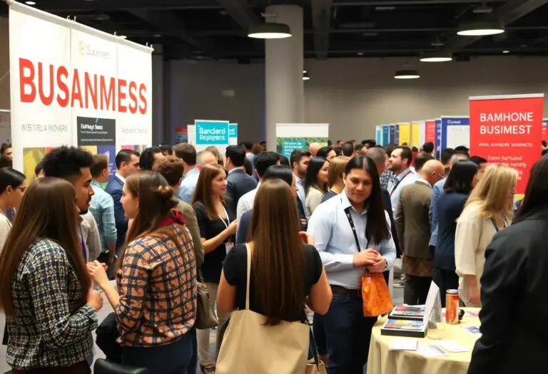 Diverse professionals networking at the Augusta Business Summit.