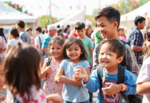 Families enjoying activities during Augusta Children’s Week.