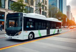 Electric bus parked at Augusta Transit line