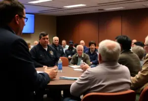 Residents of Augusta engaging in a community feedback session about fire department and city budget.