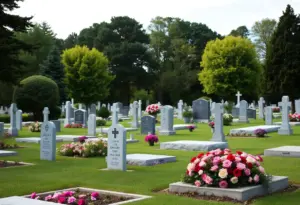 Cemetery landscape symbolizing remembrance of community members