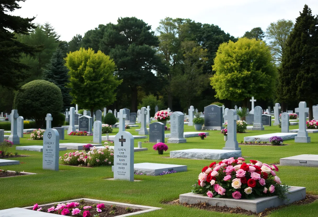 Cemetery landscape symbolizing remembrance of community members