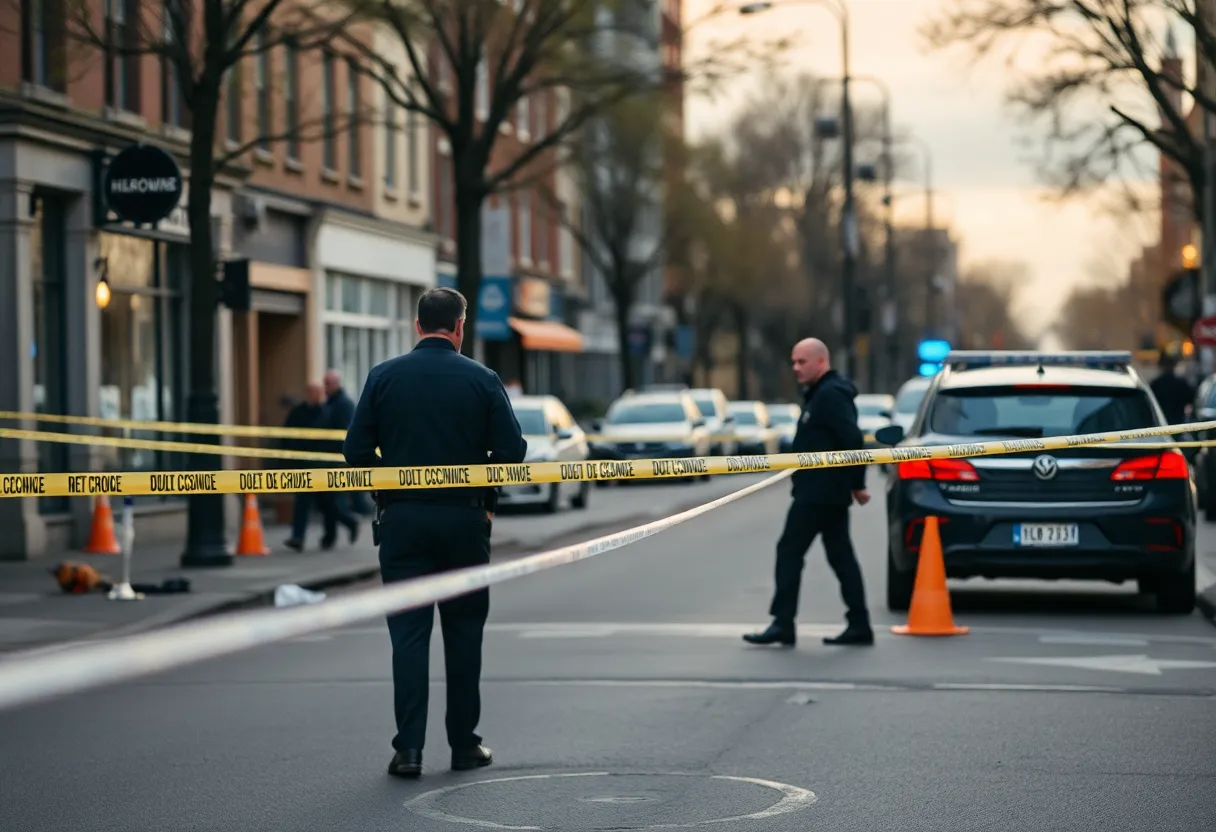 Police cordon at a crime scene in Augusta