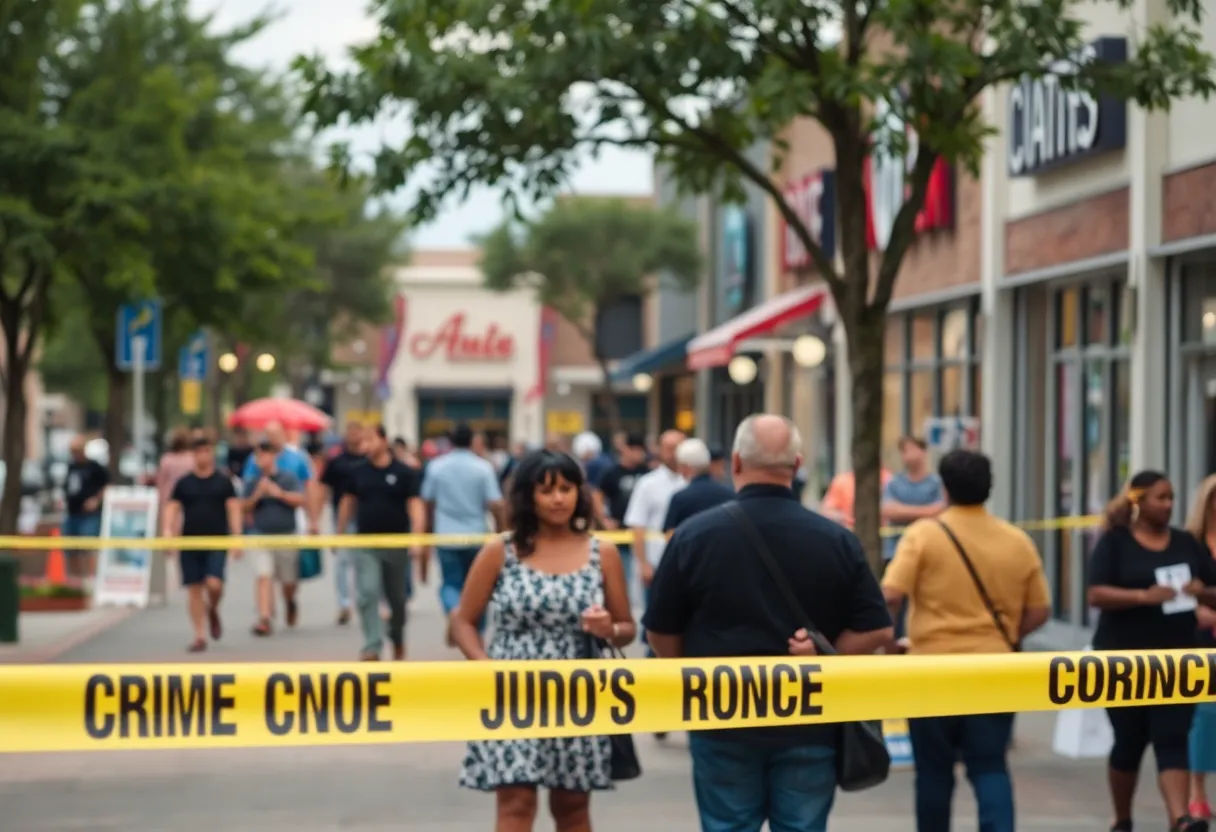 Crime scene at Village West Shopping Center in Augusta