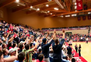 Excited fans at Augusta University basketball game