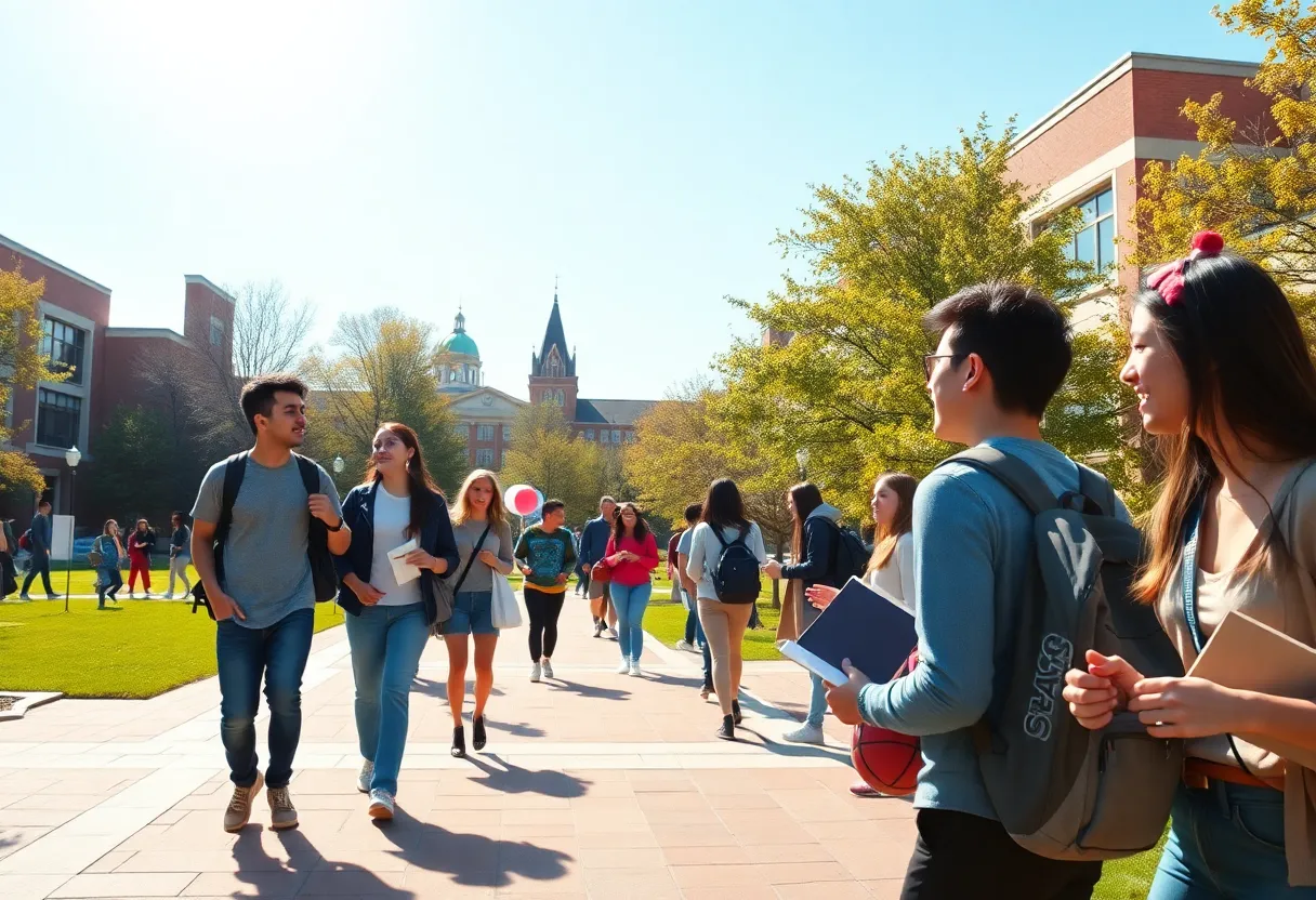 Students at Augusta University engaged in academic and athletic activities on campus.