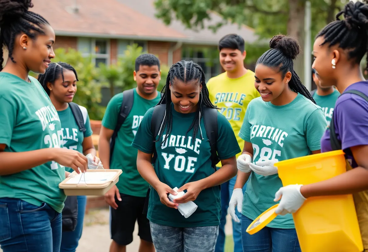 Augusta University student-athletes providing community service support