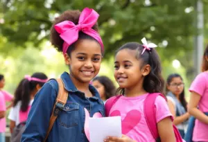 Community event highlighting breast cancer awareness for young girls