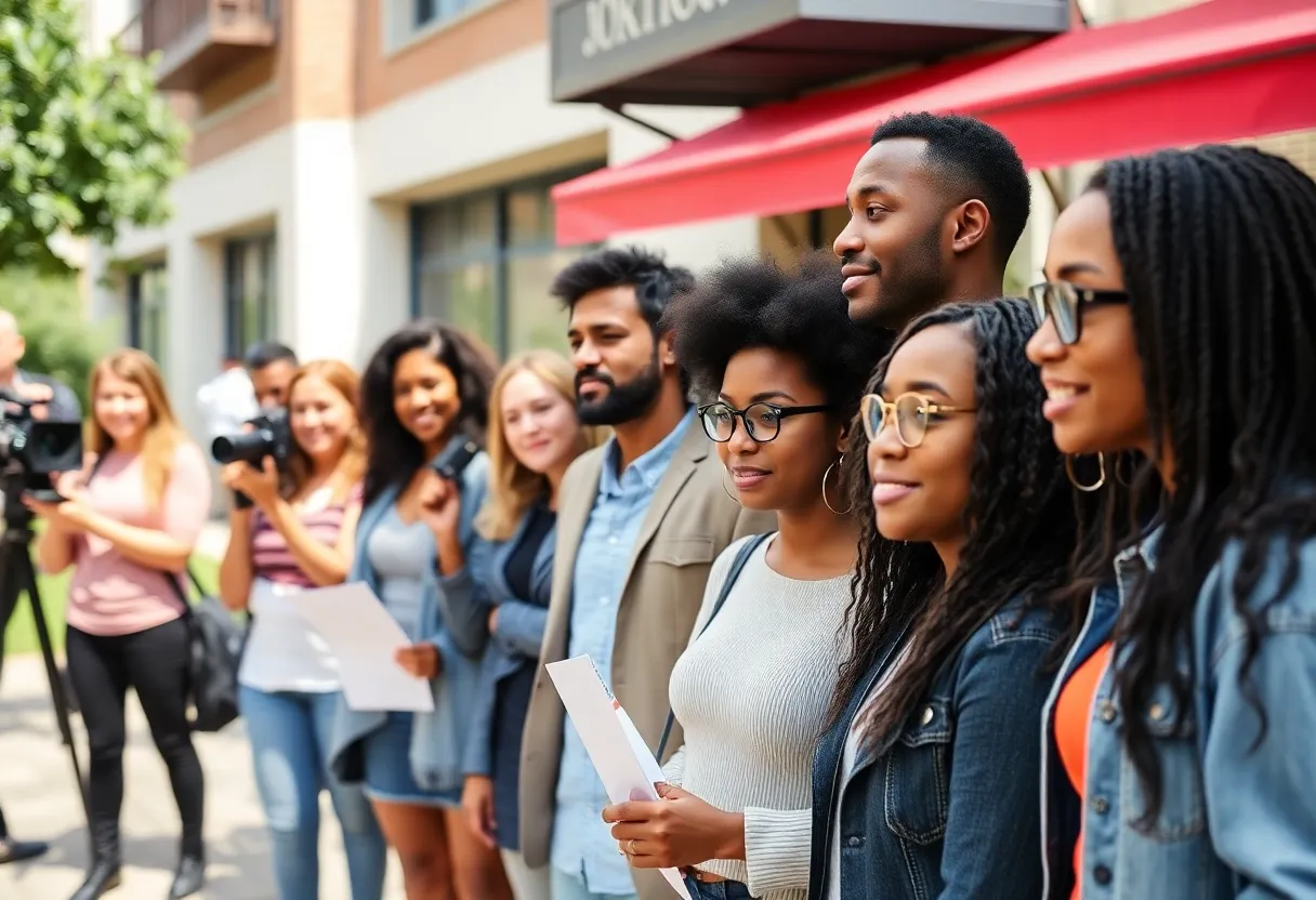 Diverse actors at a casting call event