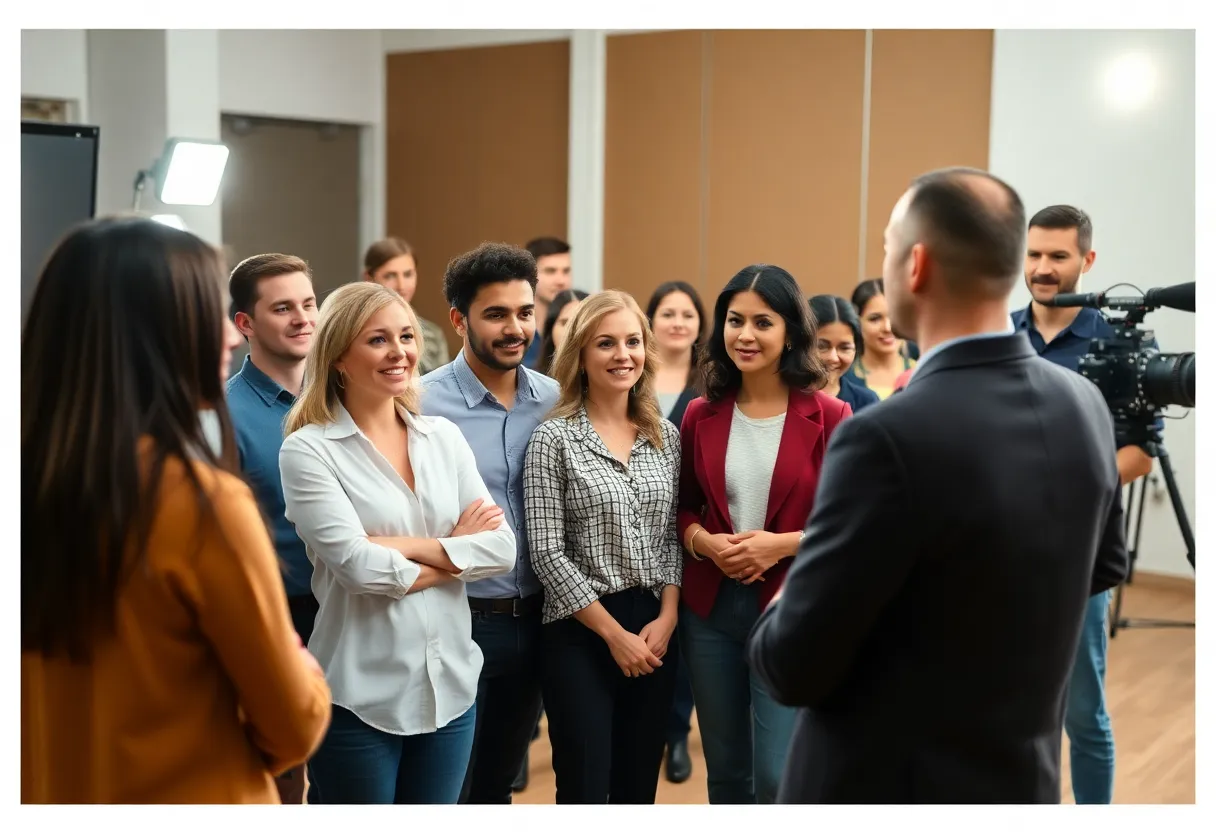 A group of actors participating in a casting call audition in Augusta