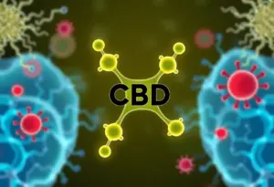 Molecular structure of CBD and its interaction with brain cells