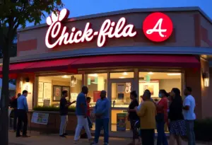 Chick-fil-A restaurant in Augusta with diverse patrons