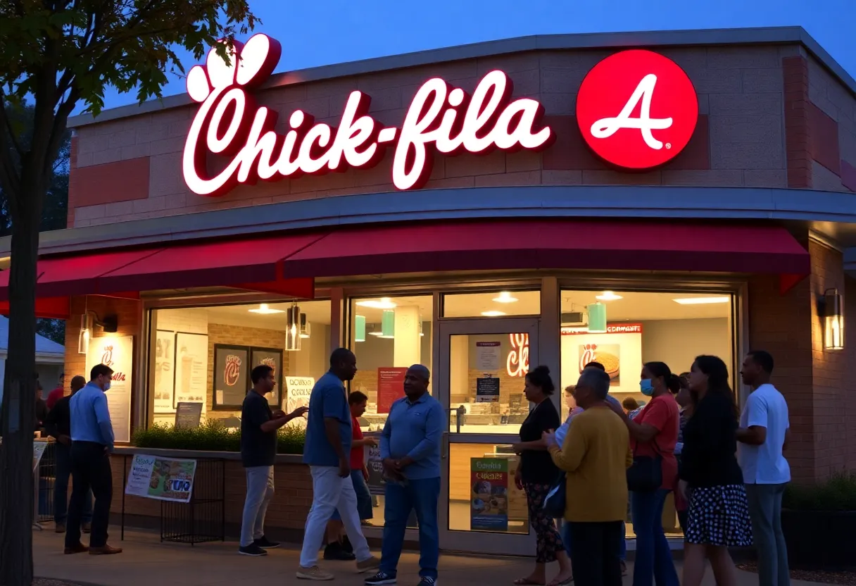 Chick-fil-A restaurant in Augusta with diverse patrons