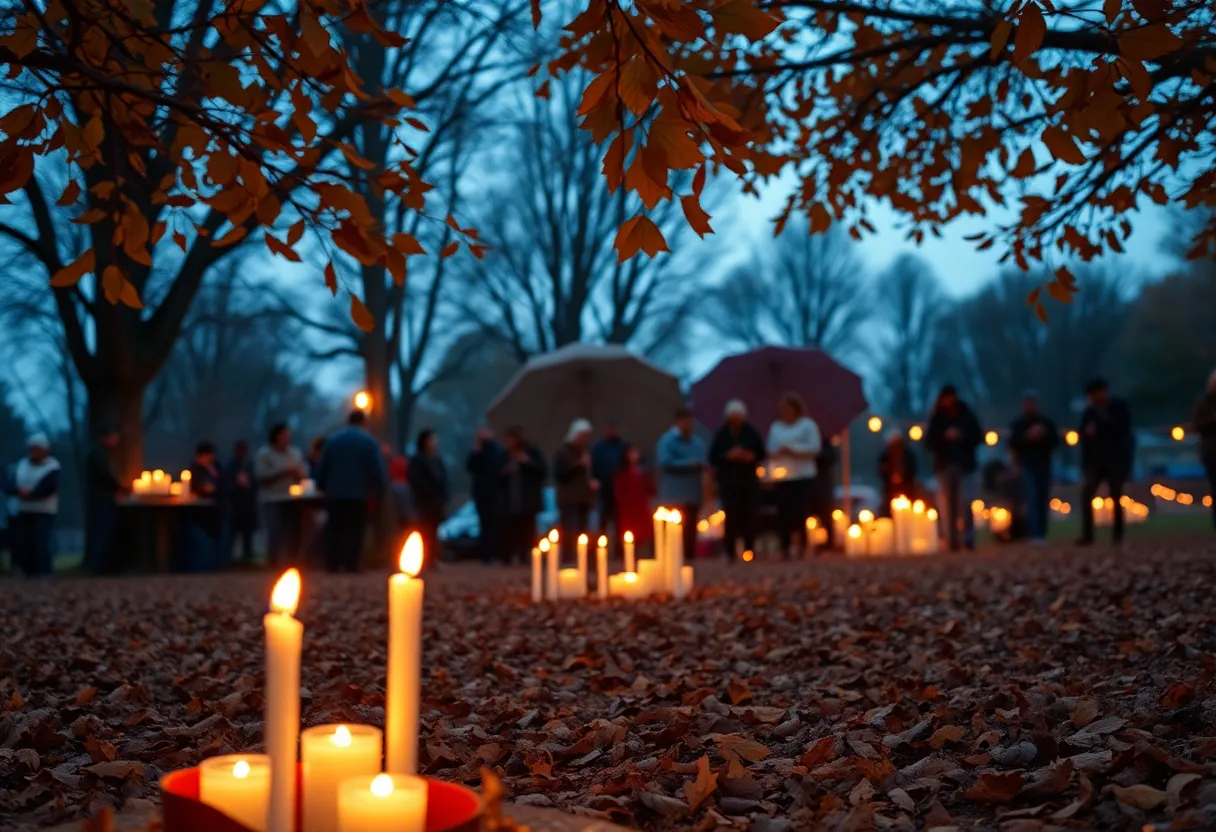 Community gathering in remembrance of Mrs. Brown and LCDR Miller.