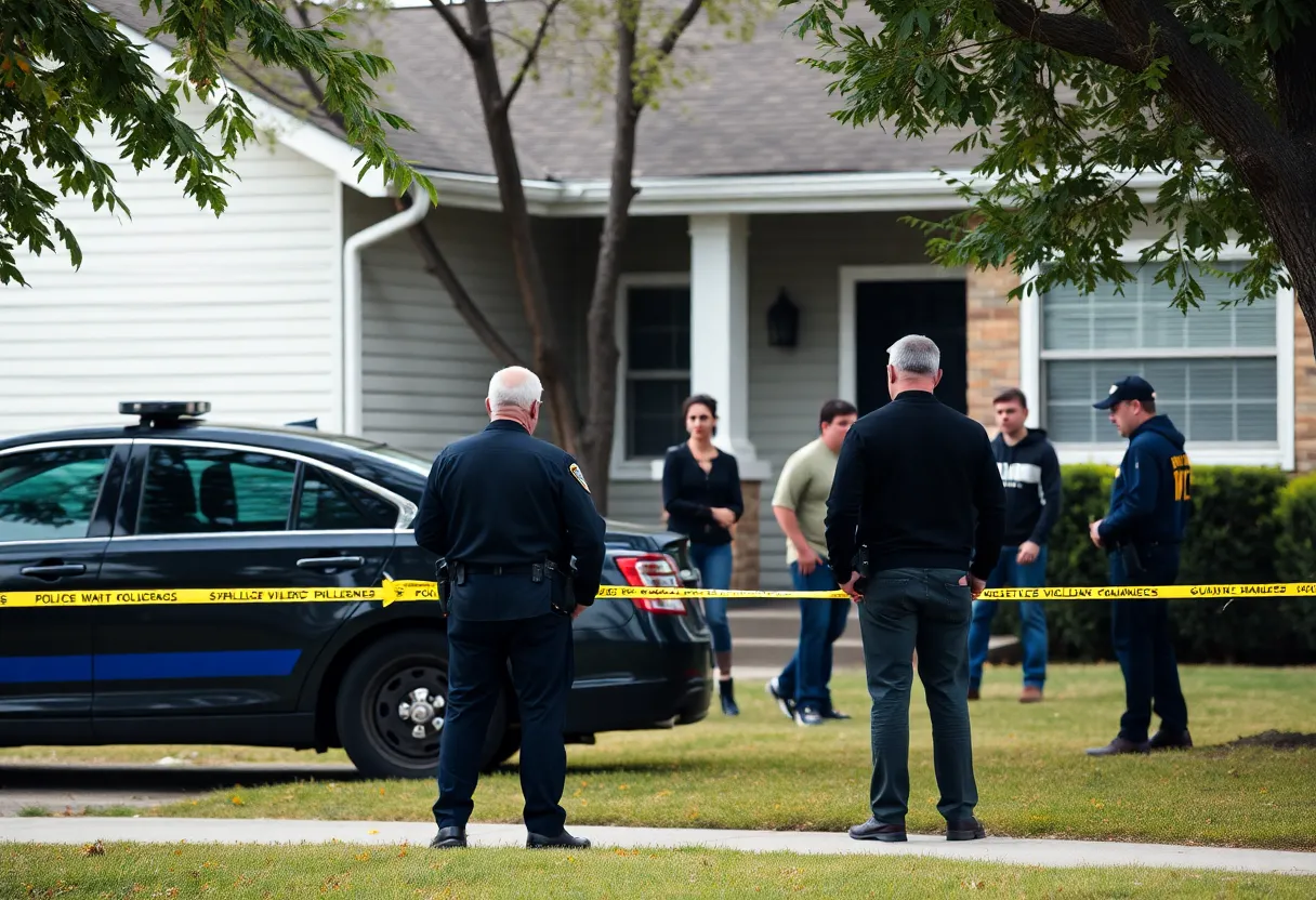 Police responding to a domestic violence incident