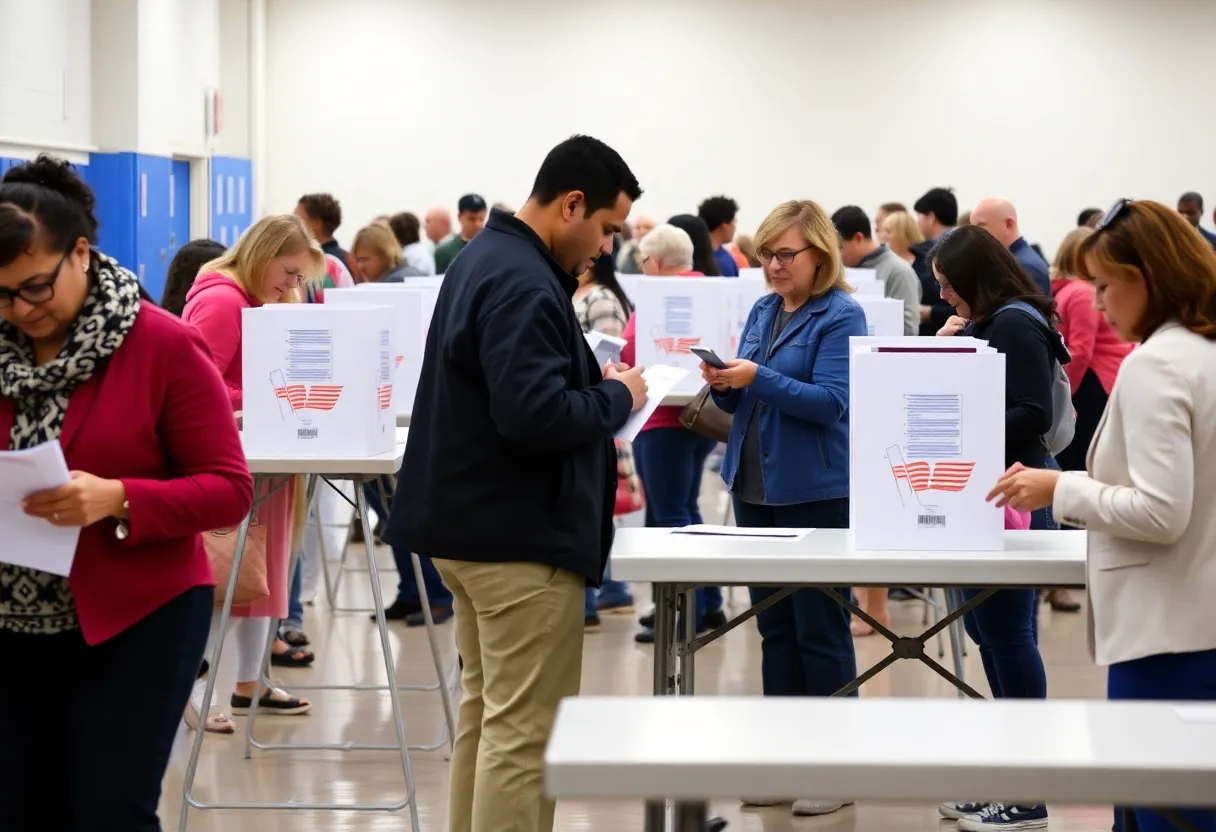 Voters participating in early voting in Georgia