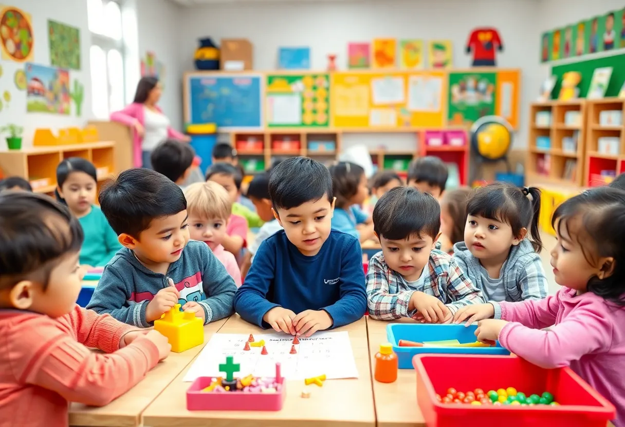 Children participating in an early childhood education classroom