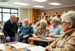 Seniors attending a life-long learner program class