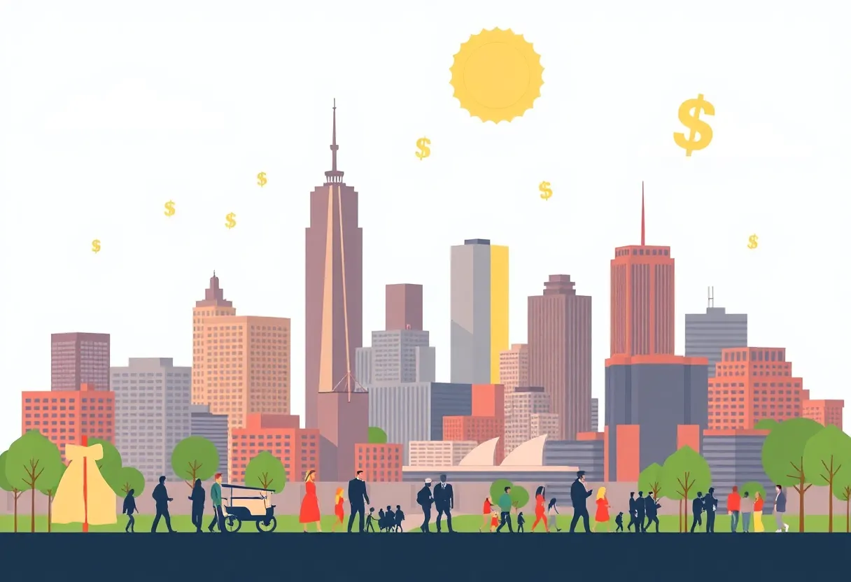 Illustration representing Georgia as a thriving business hub