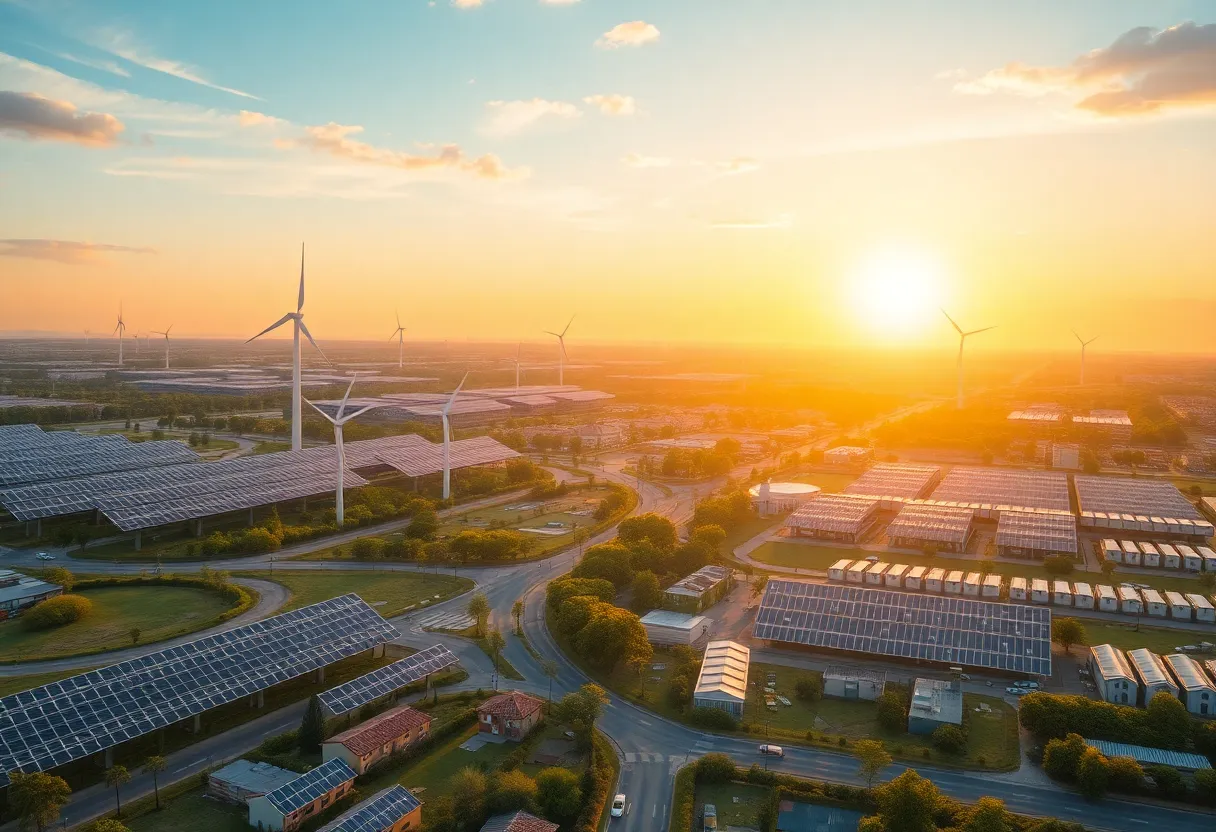 A visual representation of Georgia Power's energy expansion with datacenters and renewable energy sources.
