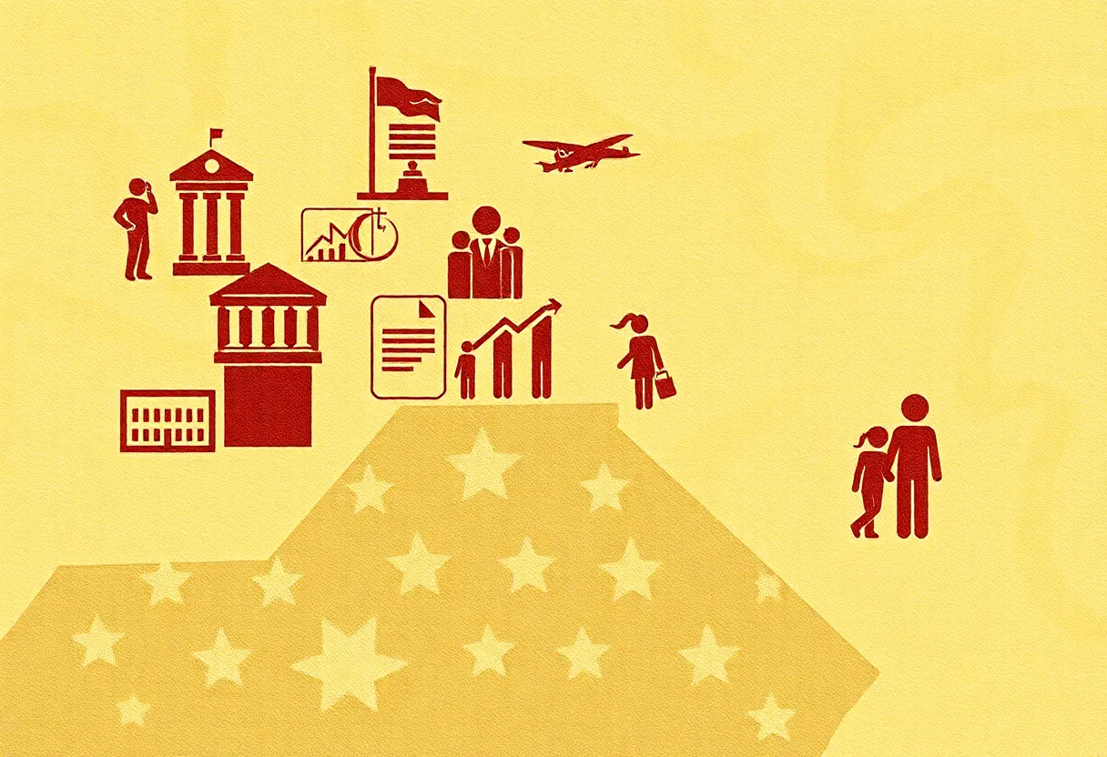 Abstract representation of economic decline due to government shutdown