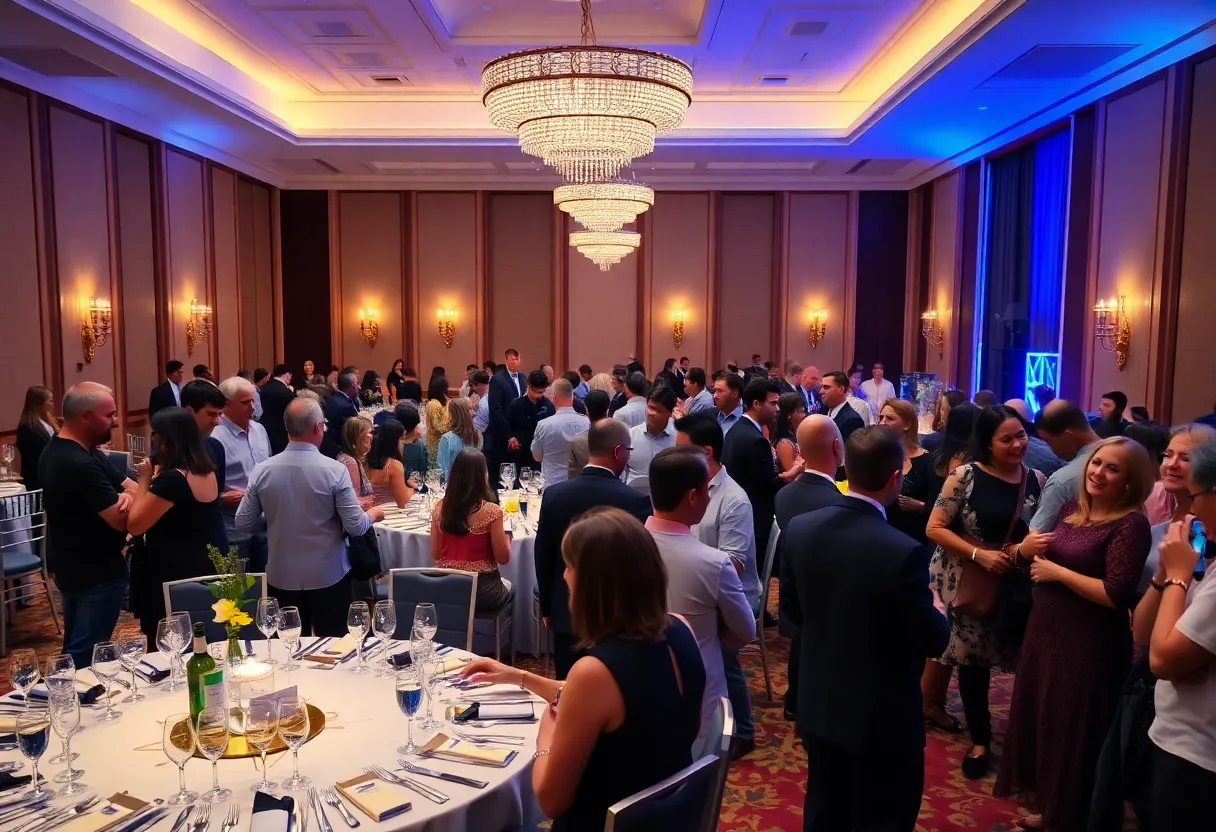 Attendees enjoying the Junior Achievement fundraising gala