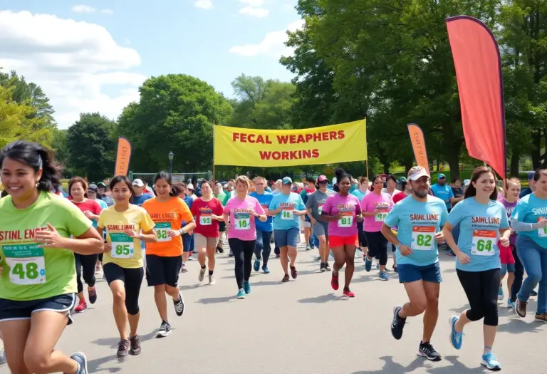 Runners participating in the Live Like Laken 5K event at Hobgood Park