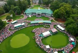 Crowd at Augusta National Golf Club during the Masters Tournament