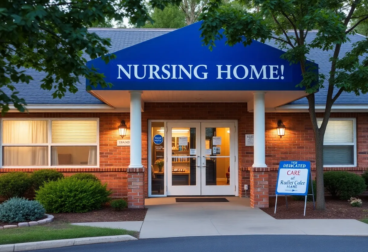 Exterior view of a nursing home in Georgia emphasizing care for seniors.