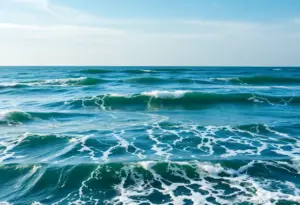 Ocean landscape representing women's contributions to oceanography