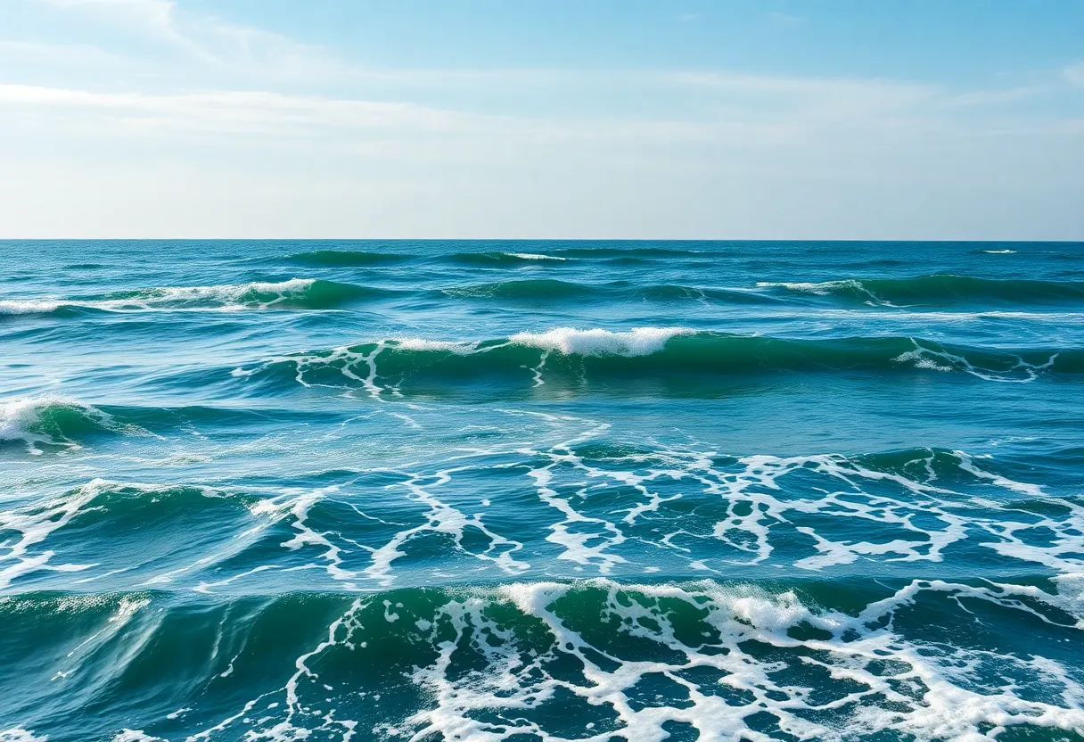 Ocean landscape representing women's contributions to oceanography