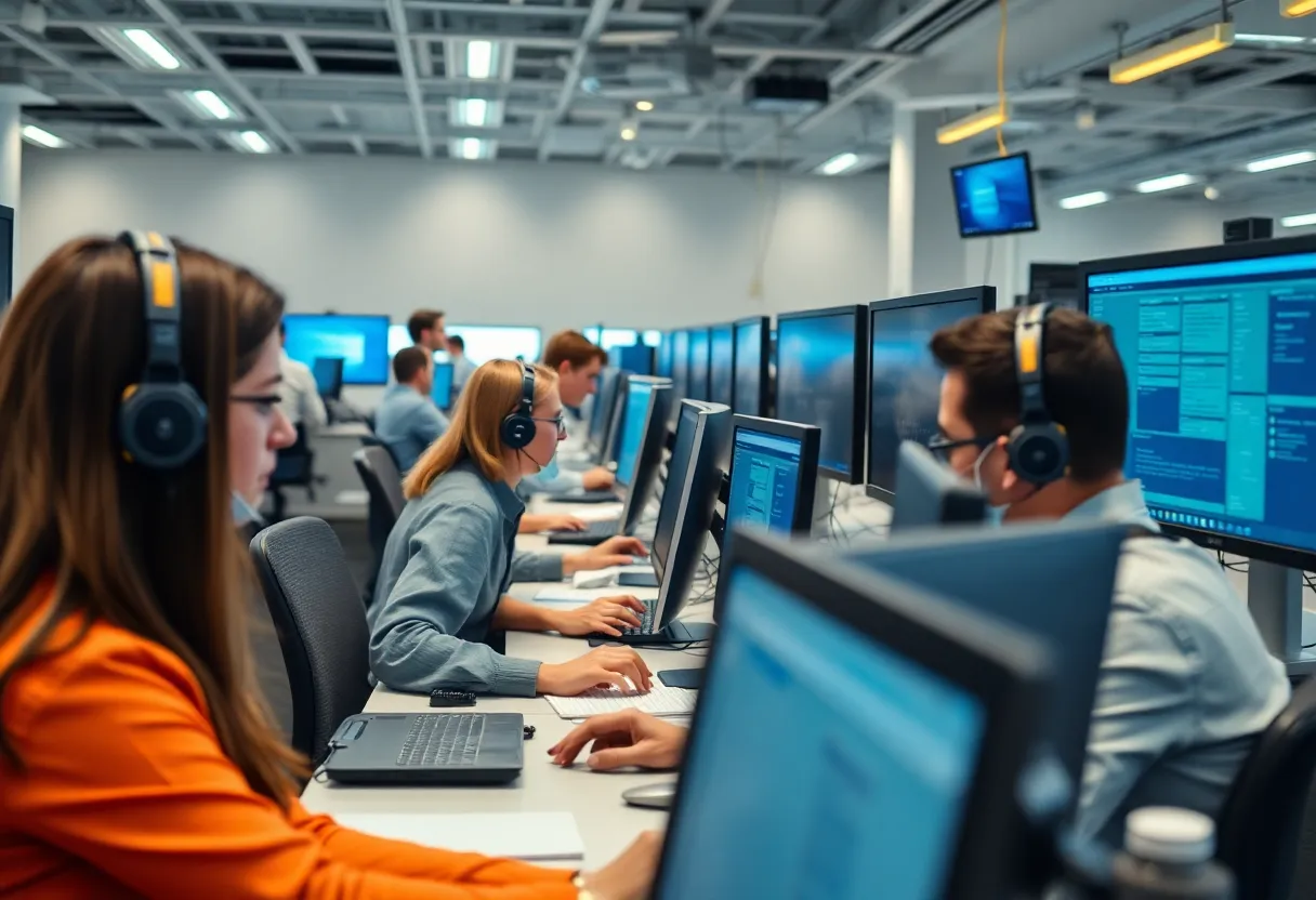 Technicians providing computer support services
