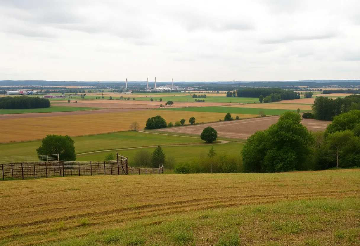 Panoramic view of rural land in Social Circle, Georgia