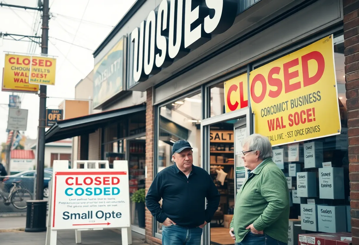 Small business storefront in Georgia affected by federal shutdown
