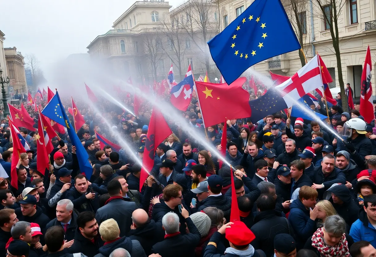 Protesters gathered in Tbilisi demanding political change