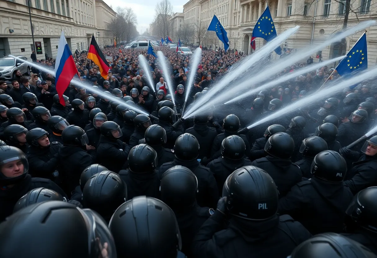 Protesters in Tbilisi clashing with police during municipal elections