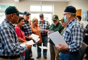 Veterans engaged in a legal aid clinic in Augusta, Georgia