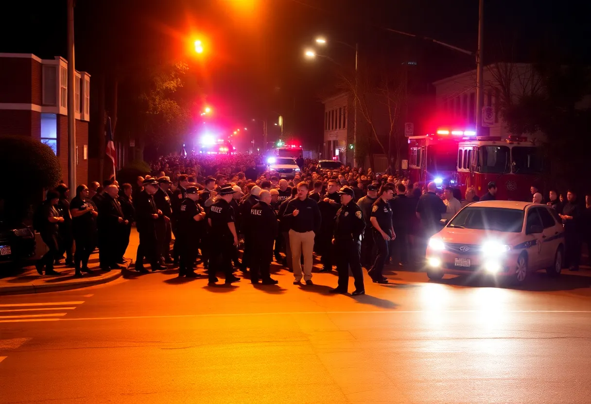 Emergency response at a block party in Waynesboro, Georgia