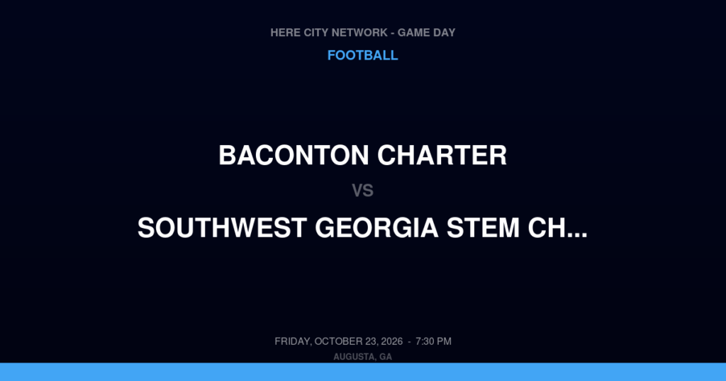 Baconton Charter vs. Southwest Georgia STEM Charter — Football Game Day — Shellman, GA — Oct 23, 2026