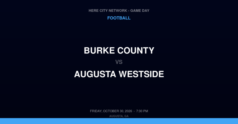 Burke County vs. Augusta Westside — Football Game Day — Augusta, GA — Oct 30, 2026