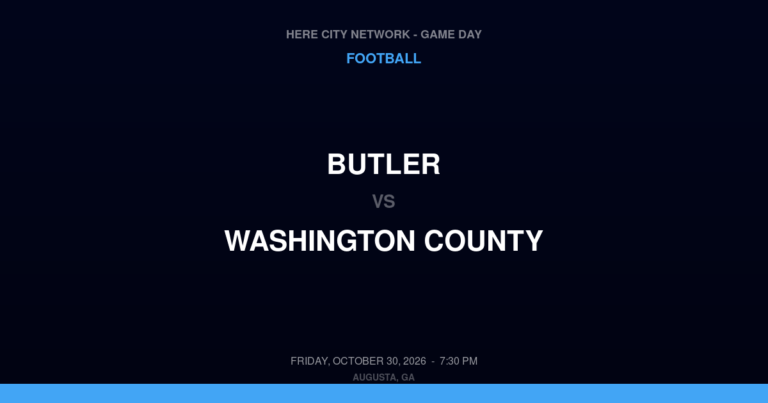 Butler vs. Washington County — Football Game Day — Sandersville, GA — Oct 30, 2026